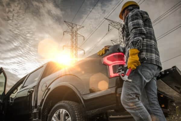 A contractor with his truck.