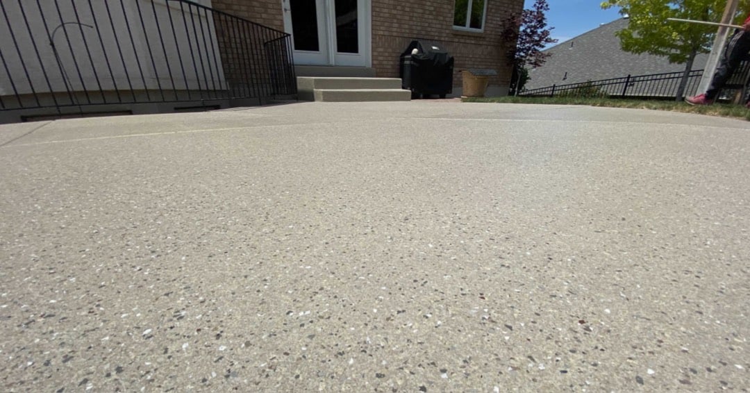 outdoor living space polyaspartic floor coating